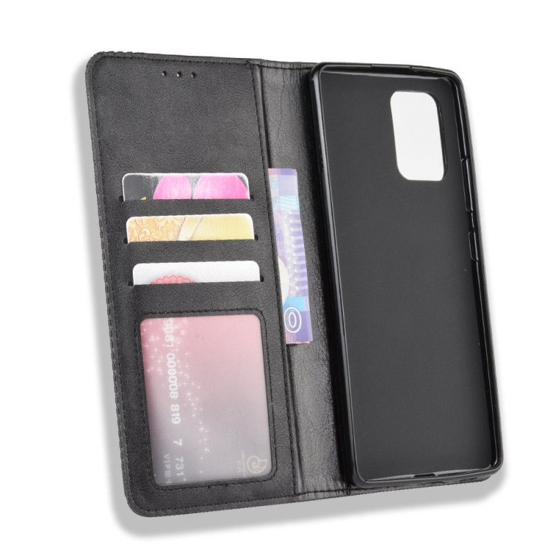 Folio-hoesje Samsung Galaxy S10 Lite Rood Zwart Gestileerd Vintage Leereffect