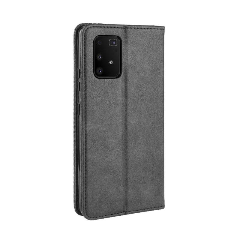 Folio-hoesje Samsung Galaxy S10 Lite Rood Zwart Gestileerd Vintage Leereffect