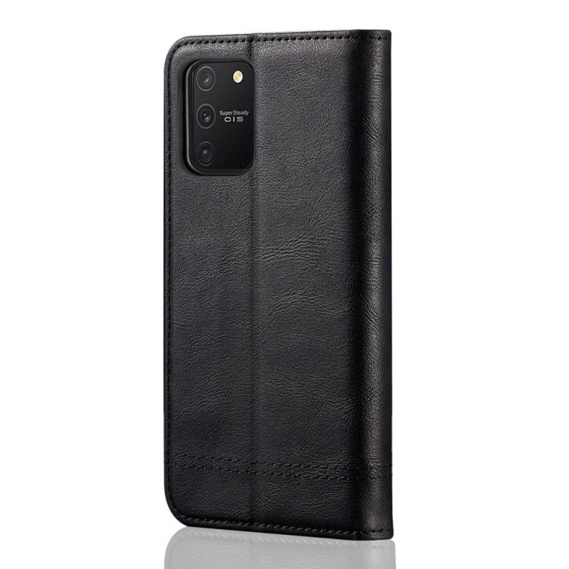 Folio-hoesje Samsung Galaxy S10 Lite Rood Zwart Telefoonhoesje Gestikt Leereffect