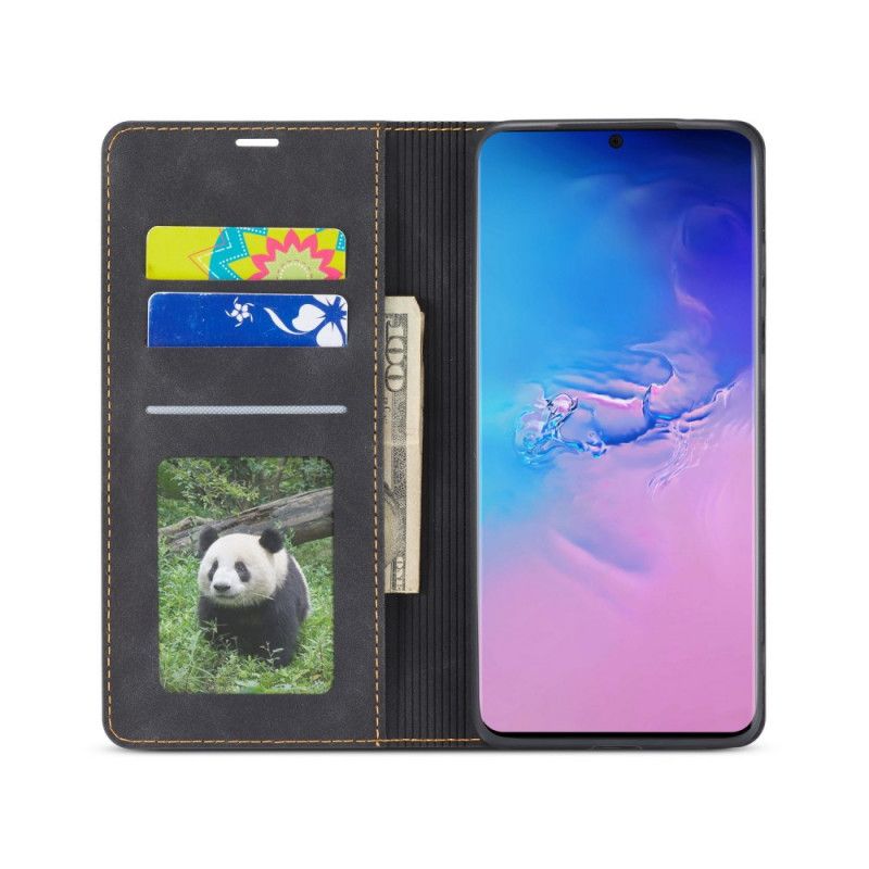 Folio-hoesje voor Samsung Galaxy S10 Lite Rood Zwart Forwenw Leereffect