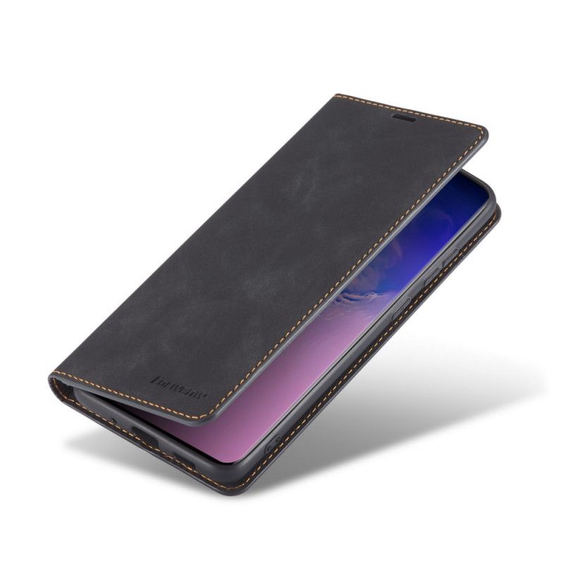Folio-hoesje voor Samsung Galaxy S10 Lite Rood Zwart Forwenw Leereffect
