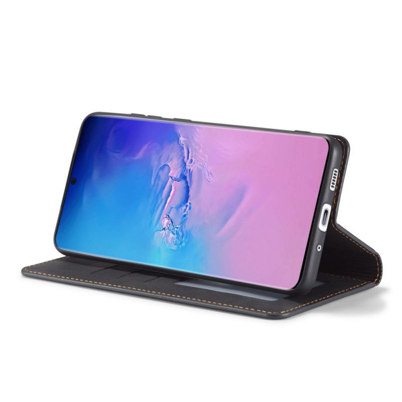 Folio-hoesje voor Samsung Galaxy S10 Lite Rood Zwart Forwenw Leereffect