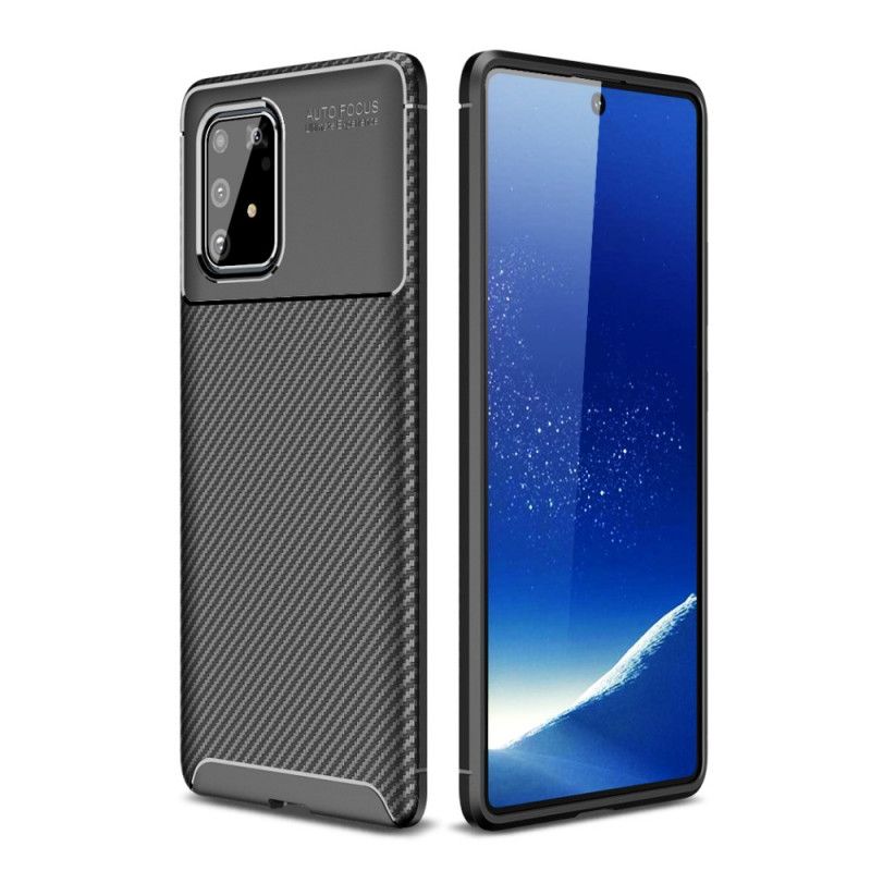 Hoesje Samsung Galaxy S10 Lite Donkerblauw Zwart Flexibele Koolstofvezeltextuur