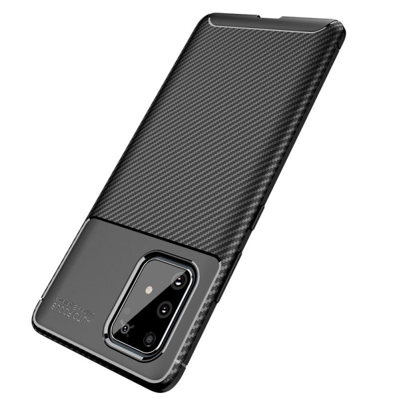Hoesje Samsung Galaxy S10 Lite Donkerblauw Zwart Flexibele Koolstofvezeltextuur