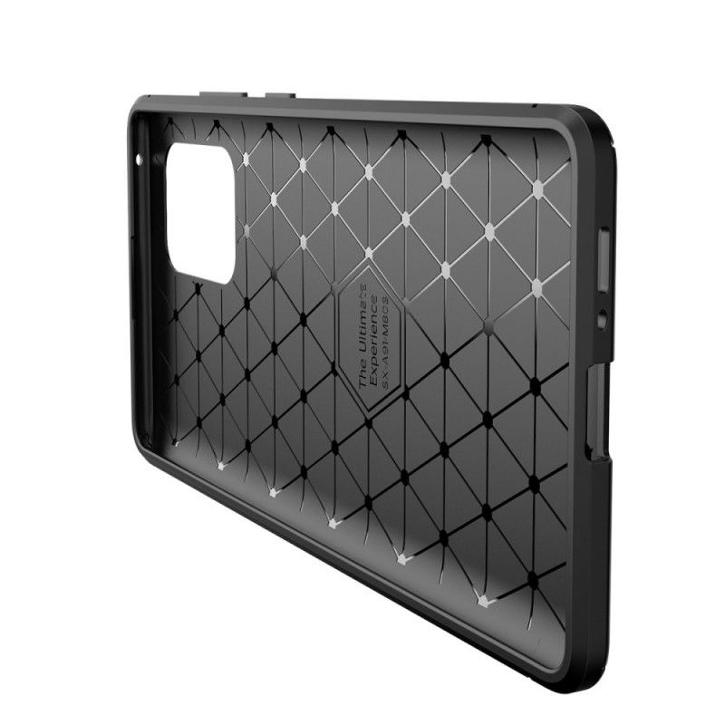 Hoesje Samsung Galaxy S10 Lite Donkerblauw Zwart Flexibele Koolstofvezeltextuur