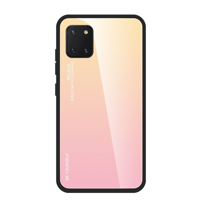 Hoesje Samsung Galaxy S10 Lite Magenta Rood Wees Jezelf Gehard Glas