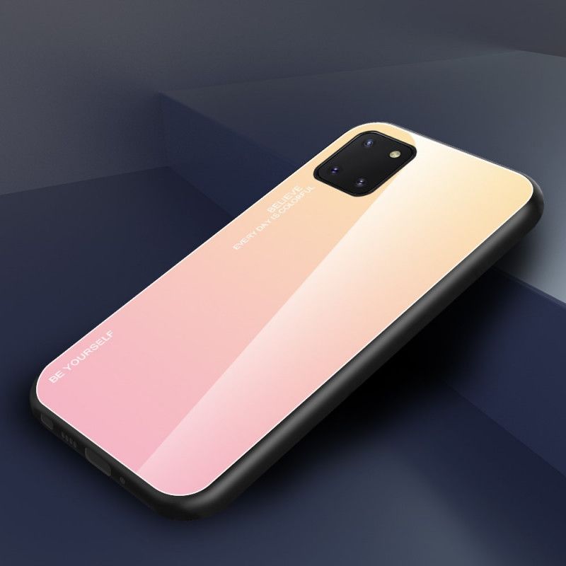 Hoesje Samsung Galaxy S10 Lite Magenta Rood Wees Jezelf Gehard Glas