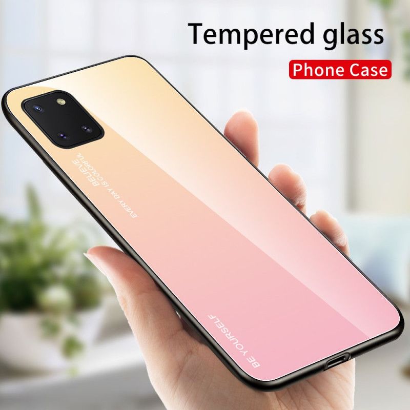 Hoesje Samsung Galaxy S10 Lite Magenta Rood Wees Jezelf Gehard Glas