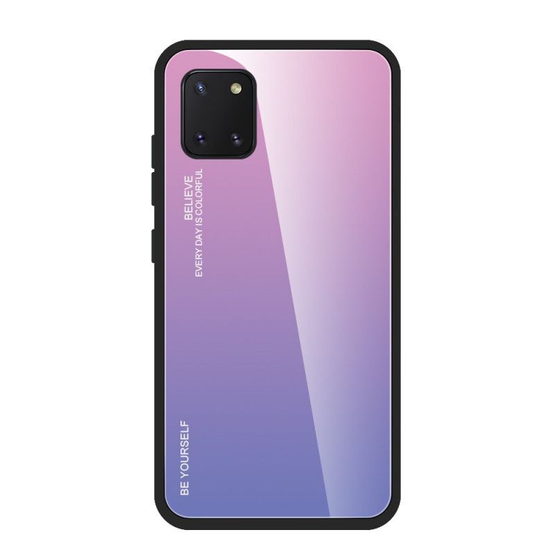Hoesje Samsung Galaxy S10 Lite Magenta Rood Wees Jezelf Gehard Glas
