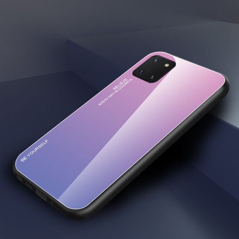 Hoesje Samsung Galaxy S10 Lite Magenta Rood Wees Jezelf Gehard Glas