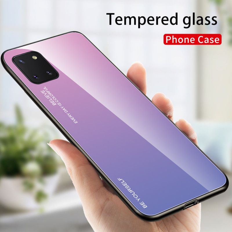 Hoesje Samsung Galaxy S10 Lite Magenta Rood Wees Jezelf Gehard Glas