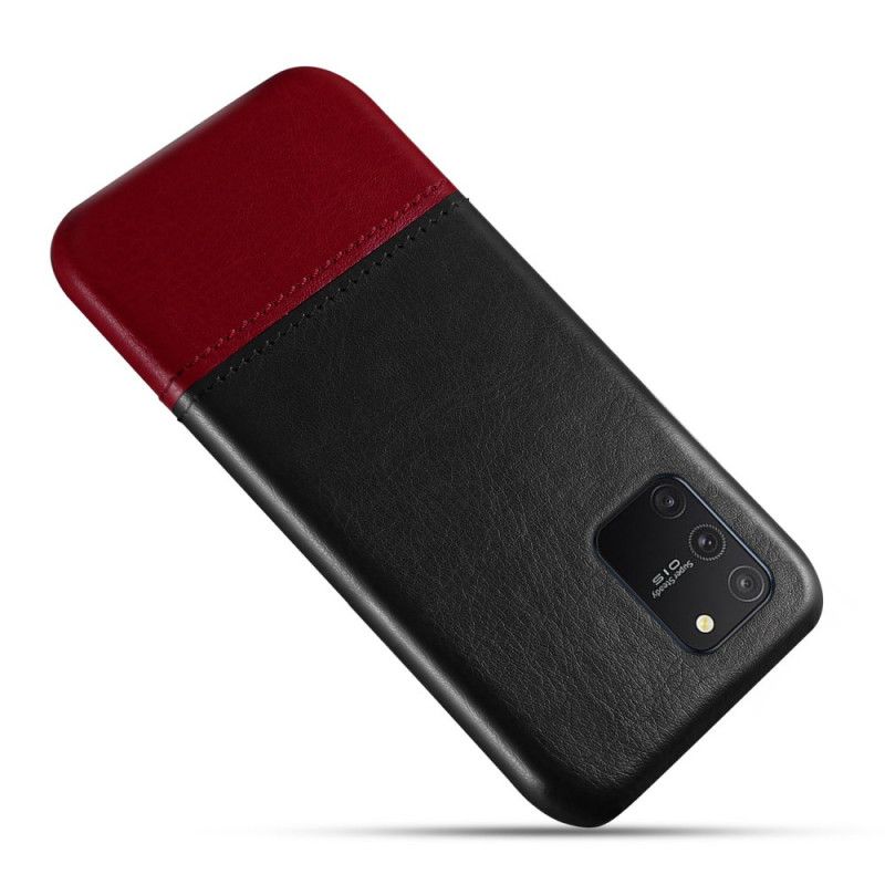 Hoesje Samsung Galaxy S10 Lite Rood Zwart Ksq Tweekleurig Leereffect