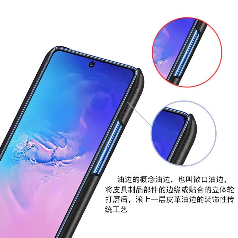 Hoesje Samsung Galaxy S10 Lite Rood Zwart Ksq Tweekleurig Leereffect