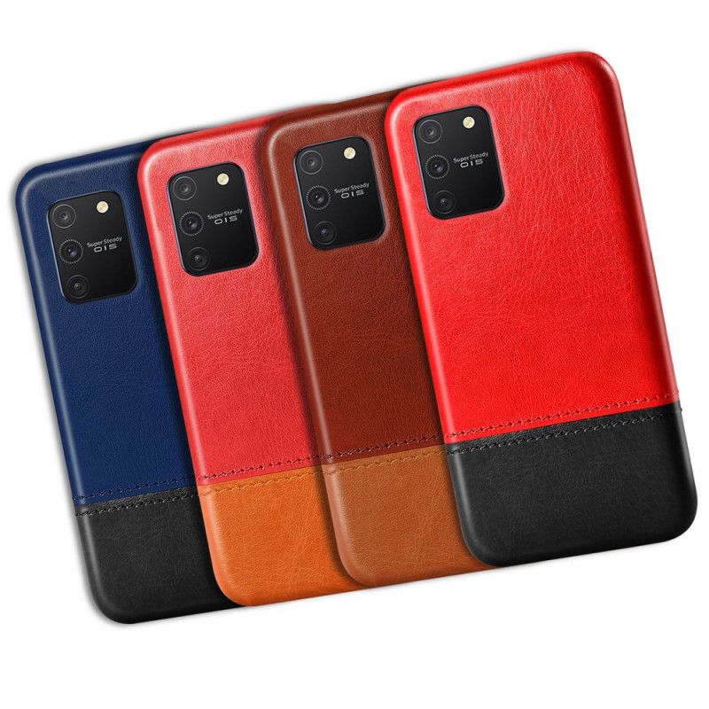 Hoesje Samsung Galaxy S10 Lite Rood Zwart Ksq Tweekleurig Leereffect