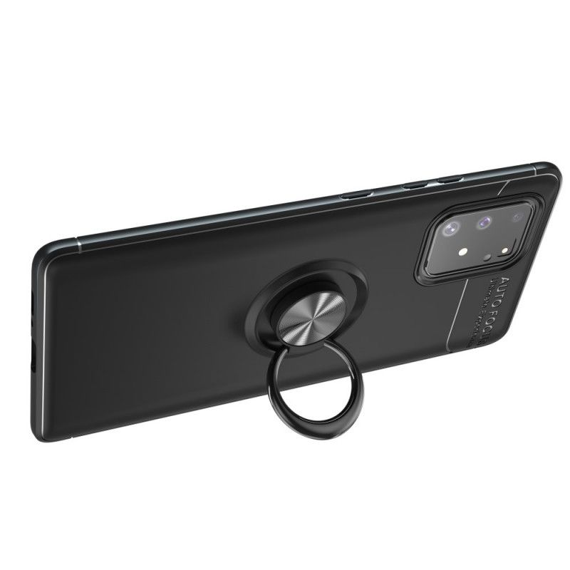Hoesje Samsung Galaxy S10 Lite Rood Zwart Roterende Ring