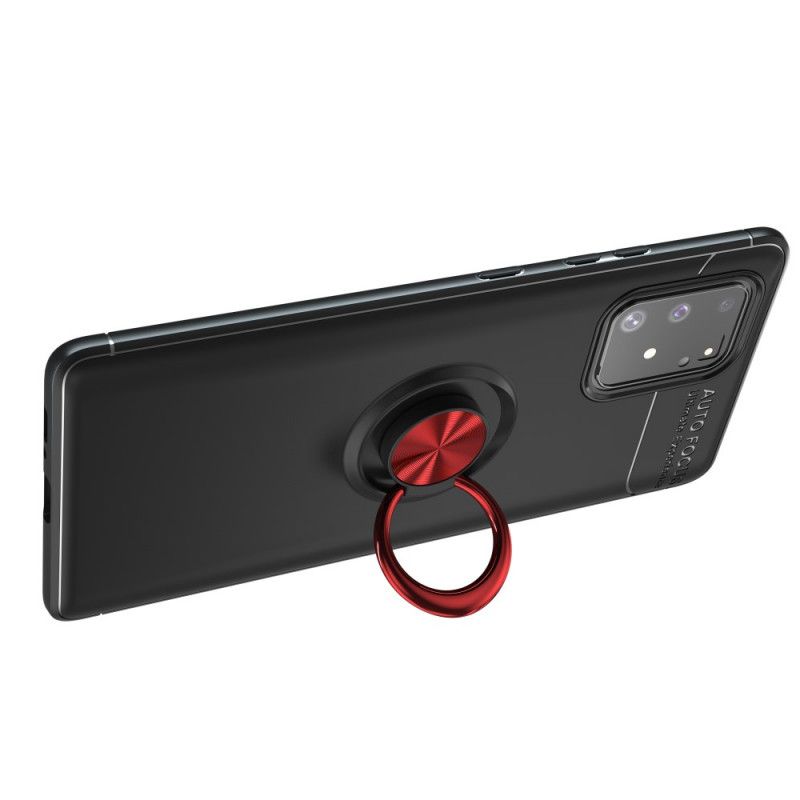 Hoesje Samsung Galaxy S10 Lite Rood Zwart Roterende Ring