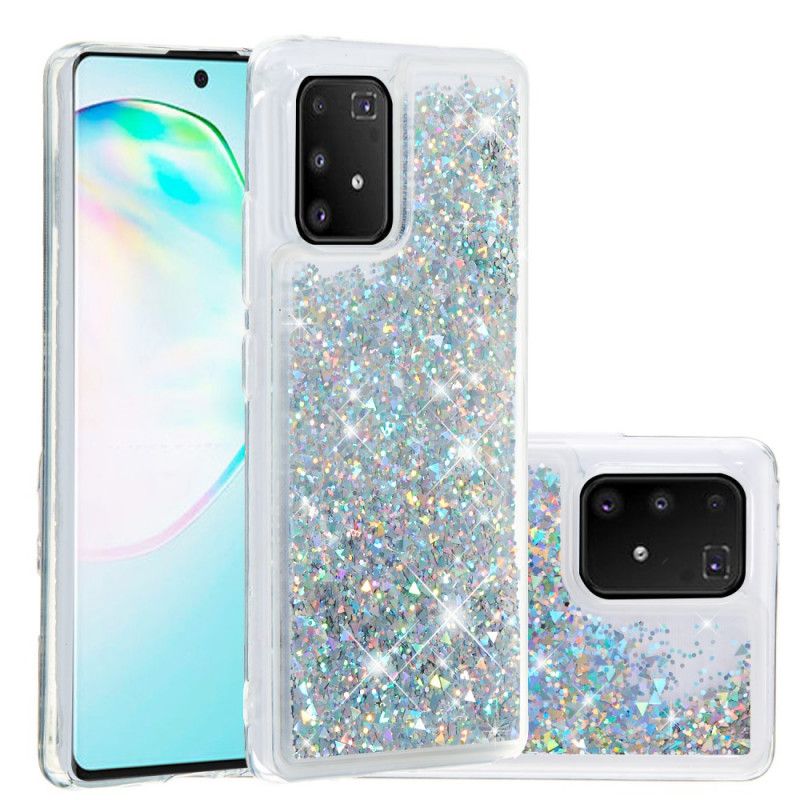 Hoesje Samsung Galaxy S10 Lite Roségoud Zilver Wens Glitter