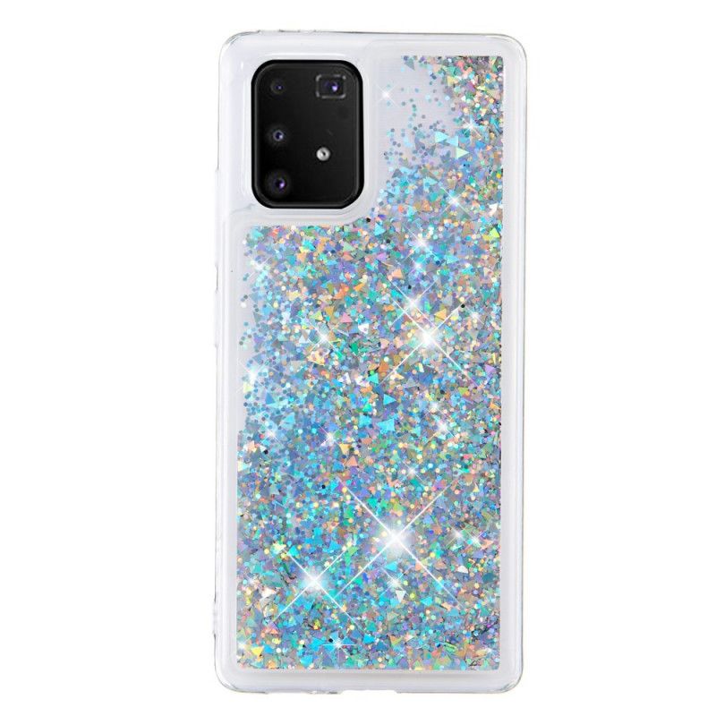 Hoesje Samsung Galaxy S10 Lite Roségoud Zilver Wens Glitter