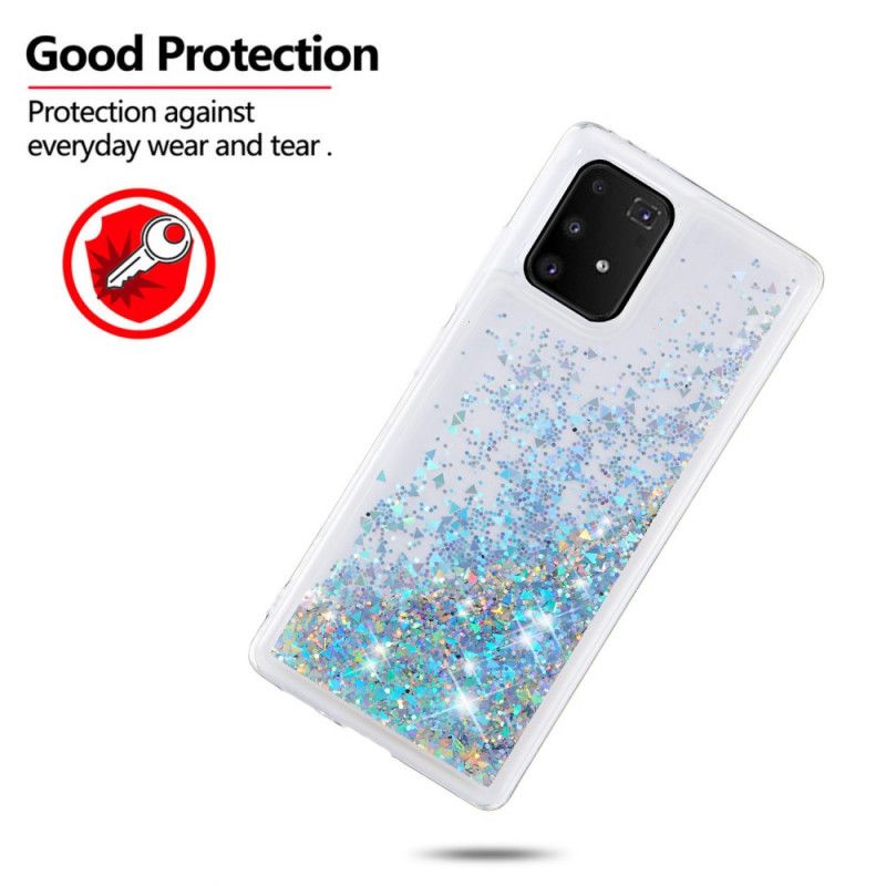 Hoesje Samsung Galaxy S10 Lite Roségoud Zilver Wens Glitter