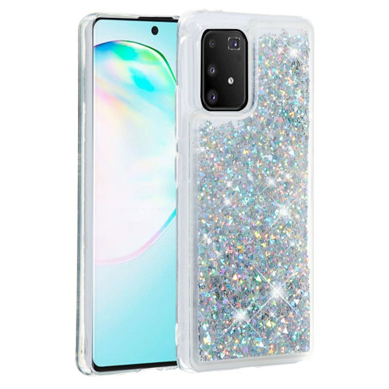 Hoesje Samsung Galaxy S10 Lite Roségoud Zilver Wens Glitter