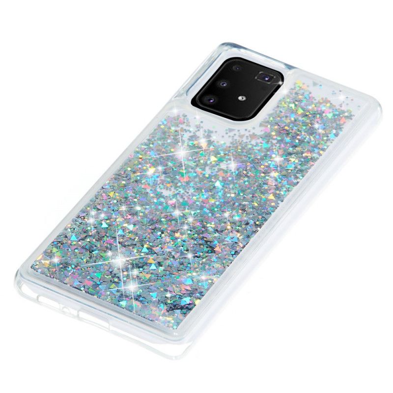 Hoesje Samsung Galaxy S10 Lite Roségoud Zilver Wens Glitter