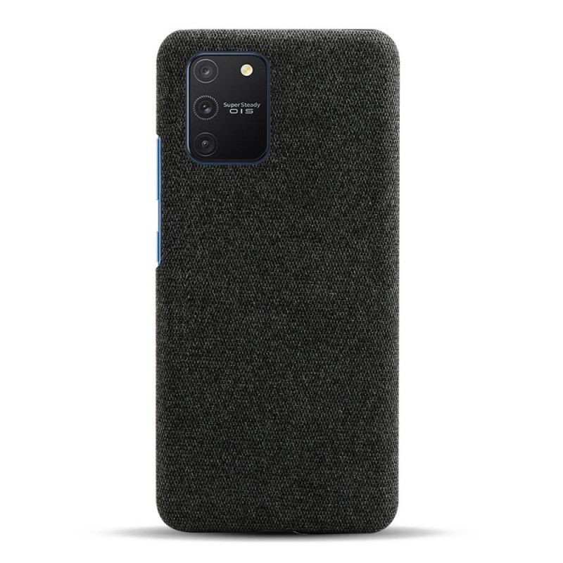 Hoesje voor Samsung Galaxy S10 Lite Bruin Donkerblauw Ksq Stof Textuur