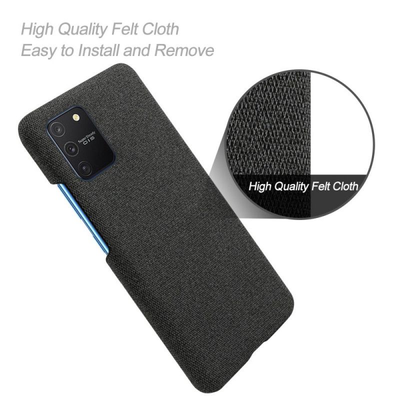 Hoesje voor Samsung Galaxy S10 Lite Bruin Donkerblauw Ksq Stof Textuur
