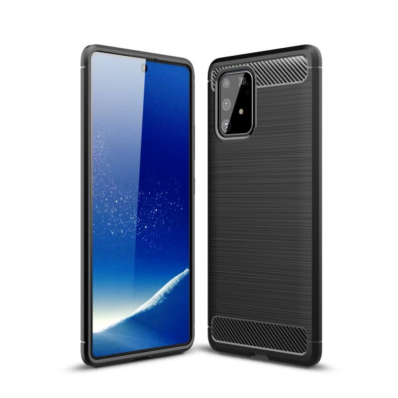Hoesje voor Samsung Galaxy S10 Lite Rood Zwart Geborsteld Koolstofvezel
