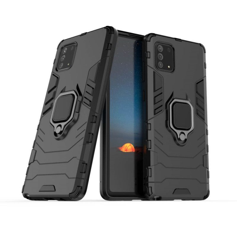Hoesje voor Samsung Galaxy S10 Lite Rood Zwart Resistente Ring