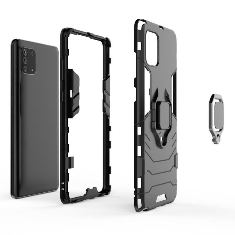 Hoesje voor Samsung Galaxy S10 Lite Rood Zwart Resistente Ring