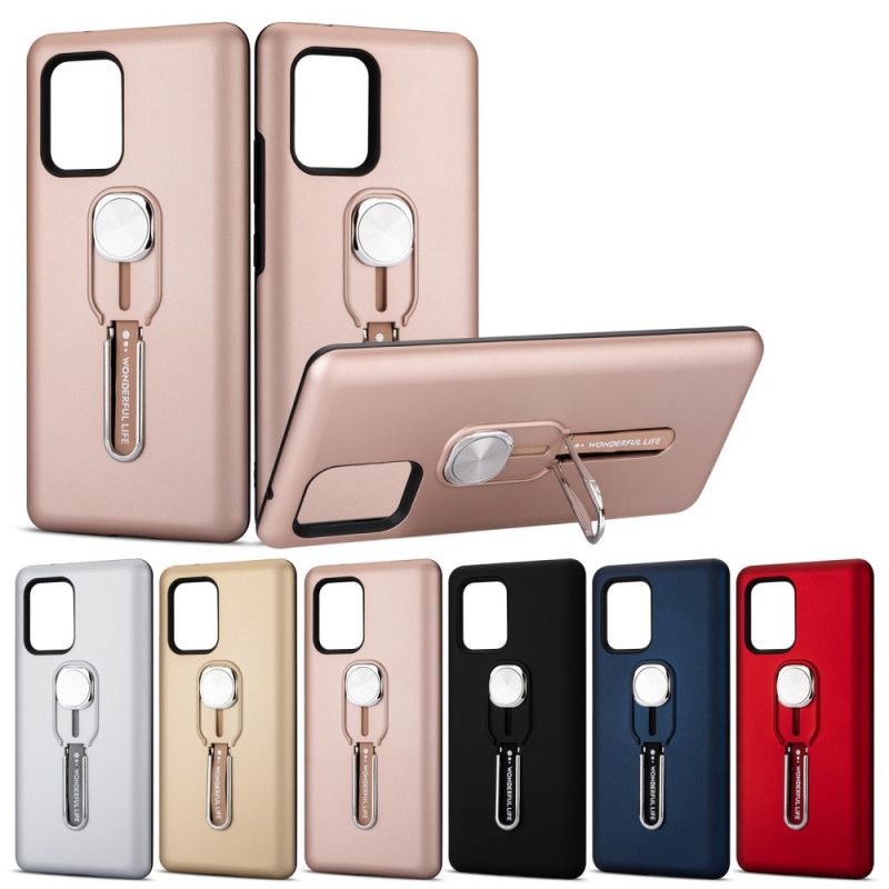 Hoesje voor Samsung Galaxy S10 Lite Roségoud Zwart Heerlijk Leven Met Steunring
