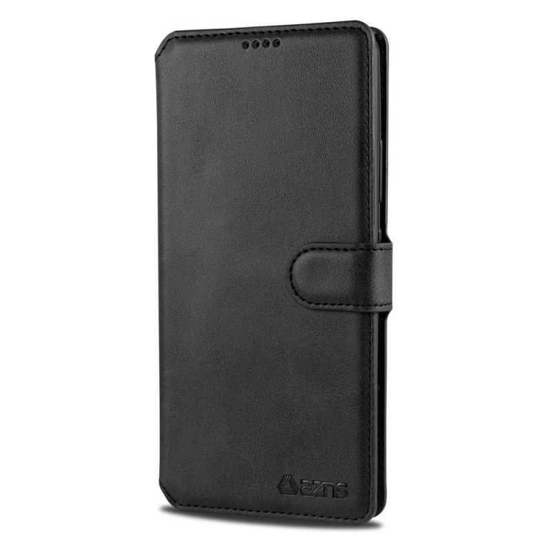 Leren Hoesje Samsung Galaxy S10 Lite Grijs Zwart Retro Azns
