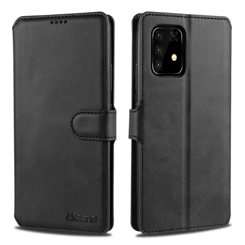 Leren Hoesje Samsung Galaxy S10 Lite Grijs Zwart Retro Azns