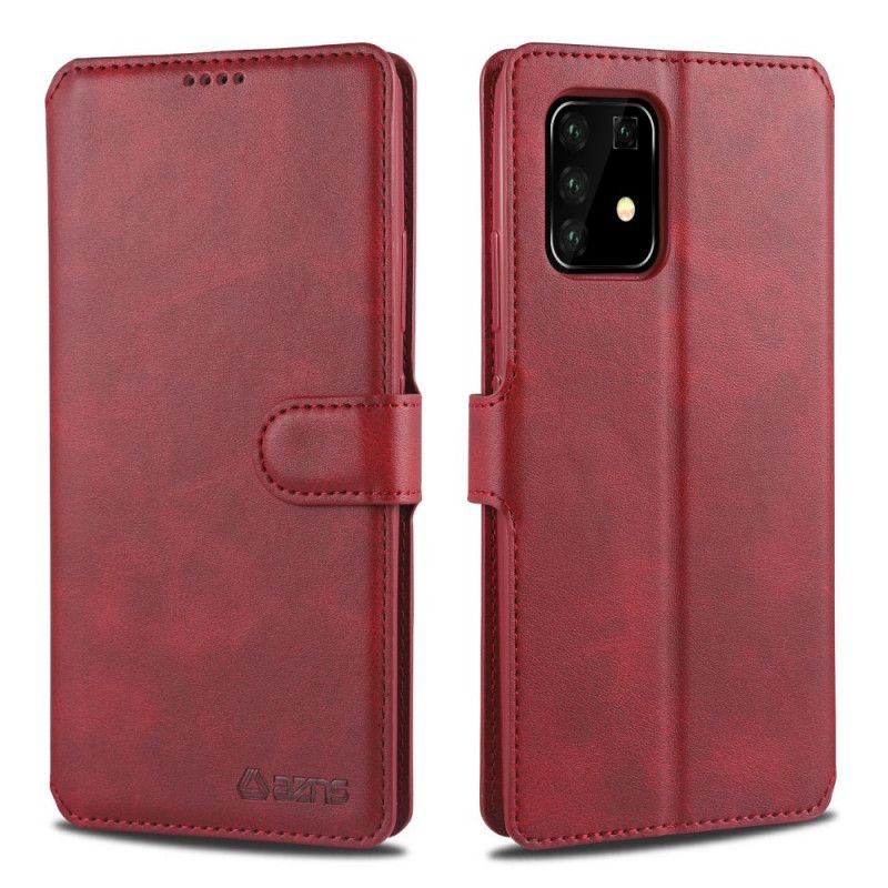 Leren Hoesje Samsung Galaxy S10 Lite Grijs Zwart Retro Azns