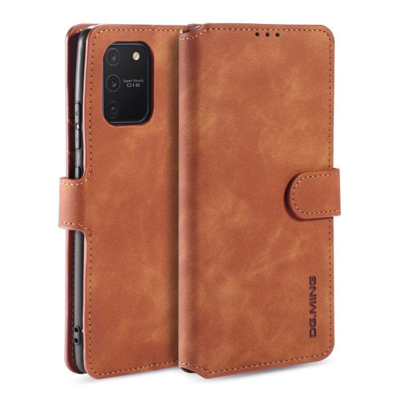 Leren Hoesje Samsung Galaxy S10 Lite Grijs Zwart Retro Dg.Ming