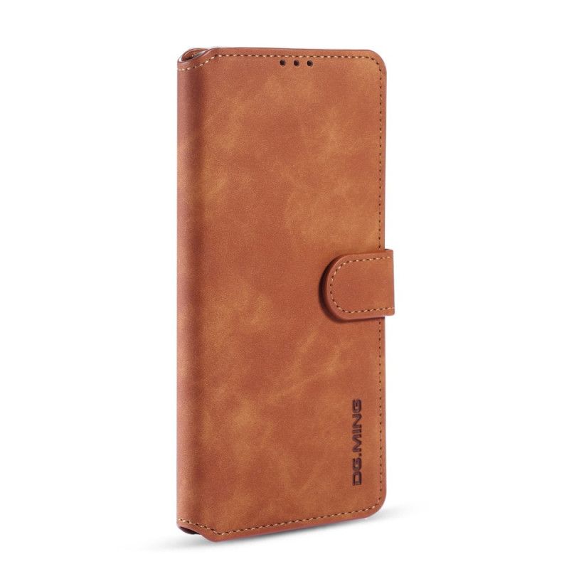 Leren Hoesje Samsung Galaxy S10 Lite Grijs Zwart Retro Dg.Ming