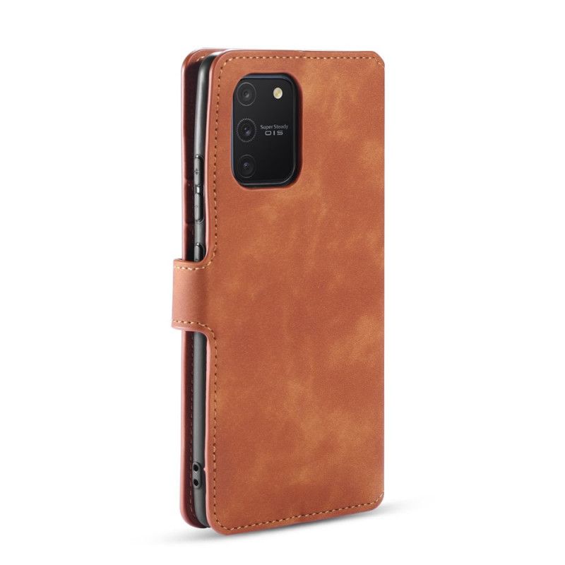 Leren Hoesje Samsung Galaxy S10 Lite Grijs Zwart Retro Dg.Ming