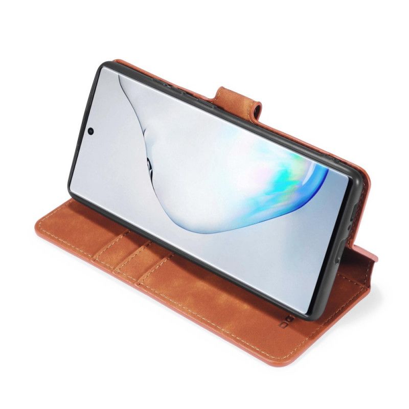 Leren Hoesje Samsung Galaxy S10 Lite Grijs Zwart Retro Dg.Ming