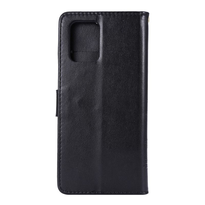 Leren Hoesje Samsung Galaxy S10 Lite Grijs Zwart Vlinders En Bloemen