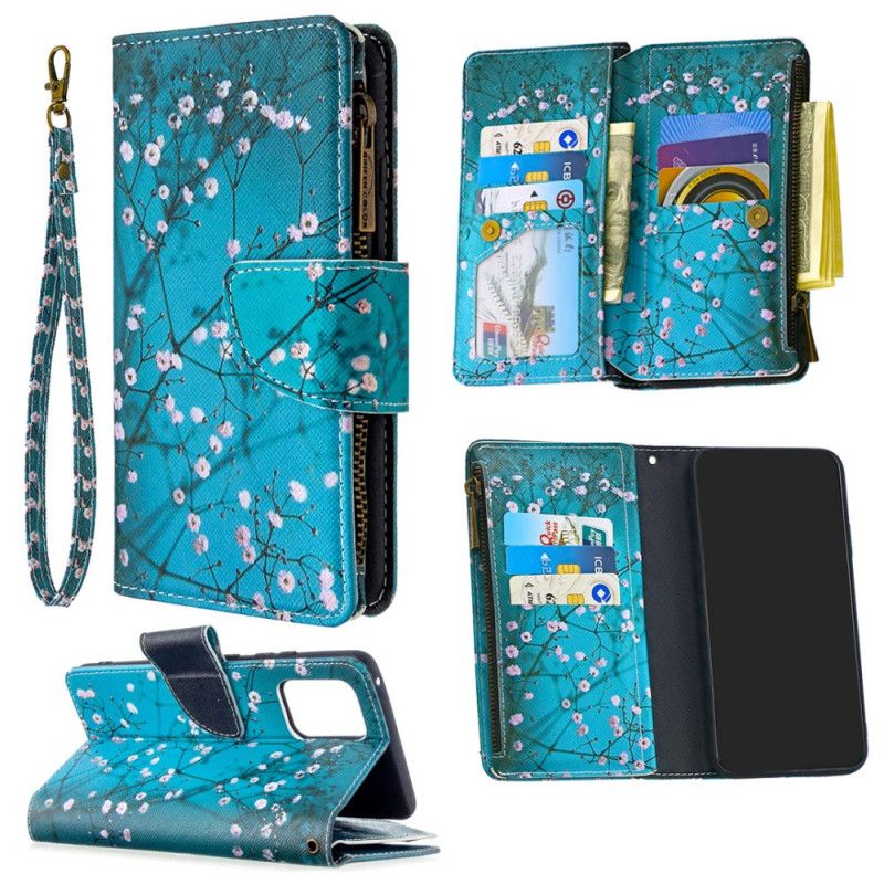 Leren Hoesje Samsung Galaxy S10 Lite Lichtblauw Wit Boomzak Met Ritssluiting