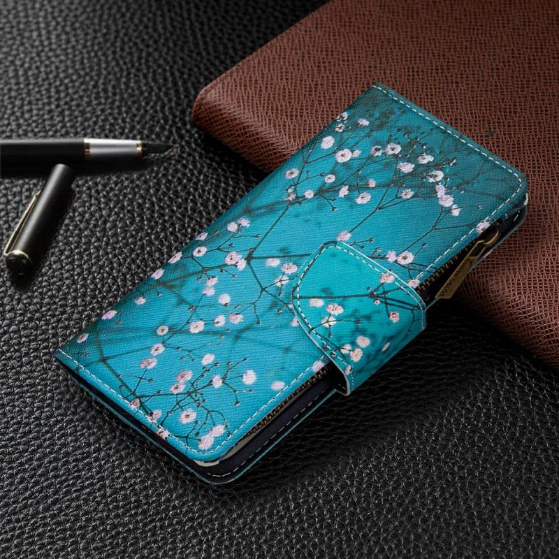 Leren Hoesje Samsung Galaxy S10 Lite Lichtblauw Wit Boomzak Met Ritssluiting
