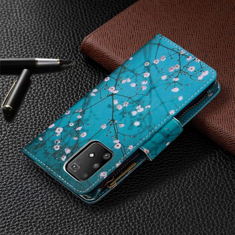 Leren Hoesje Samsung Galaxy S10 Lite Lichtblauw Wit Boomzak Met Ritssluiting