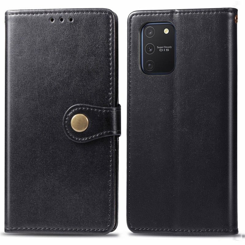 Leren Hoesje Samsung Galaxy S10 Lite Rood Zwart Kunstleer En Vintage Sluiting