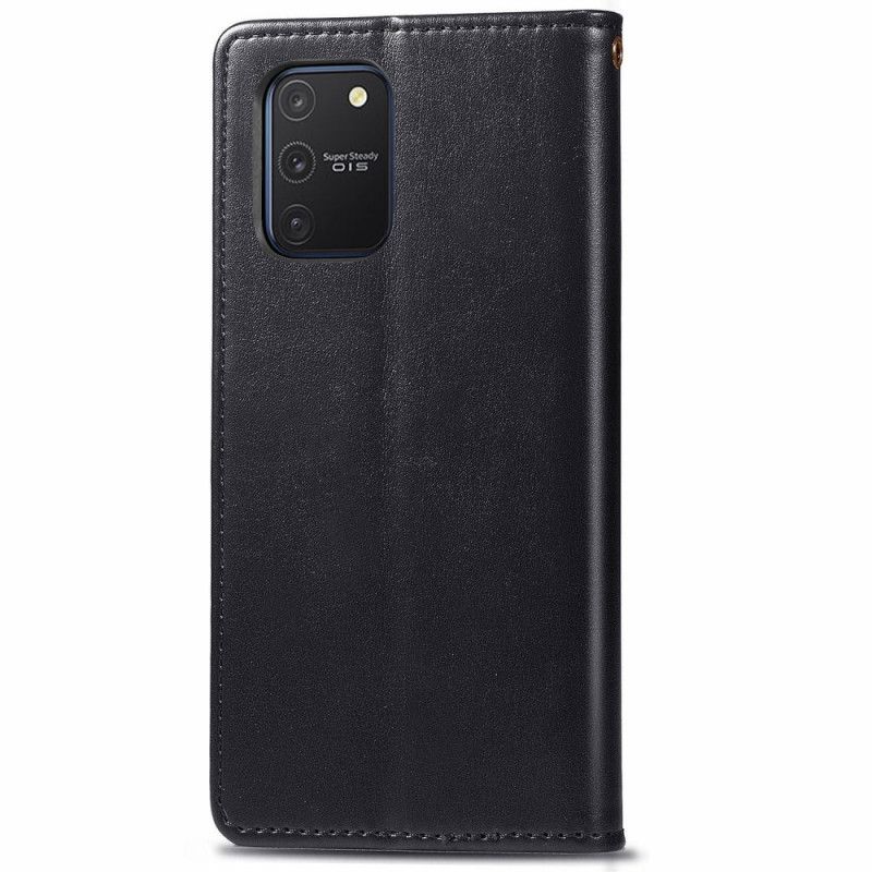 Leren Hoesje Samsung Galaxy S10 Lite Rood Zwart Kunstleer En Vintage Sluiting
