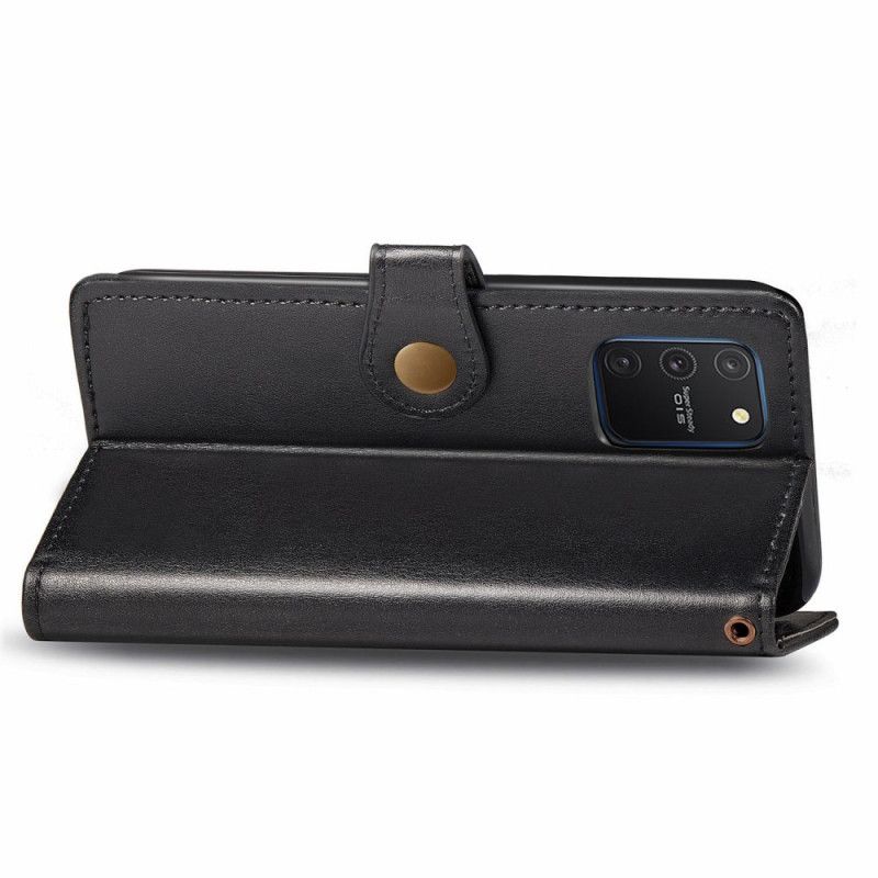 Leren Hoesje Samsung Galaxy S10 Lite Rood Zwart Kunstleer En Vintage Sluiting