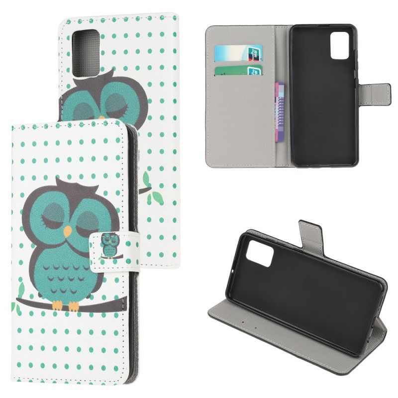 Leren Hoesje Samsung Galaxy S10 Lite Slapende Uil