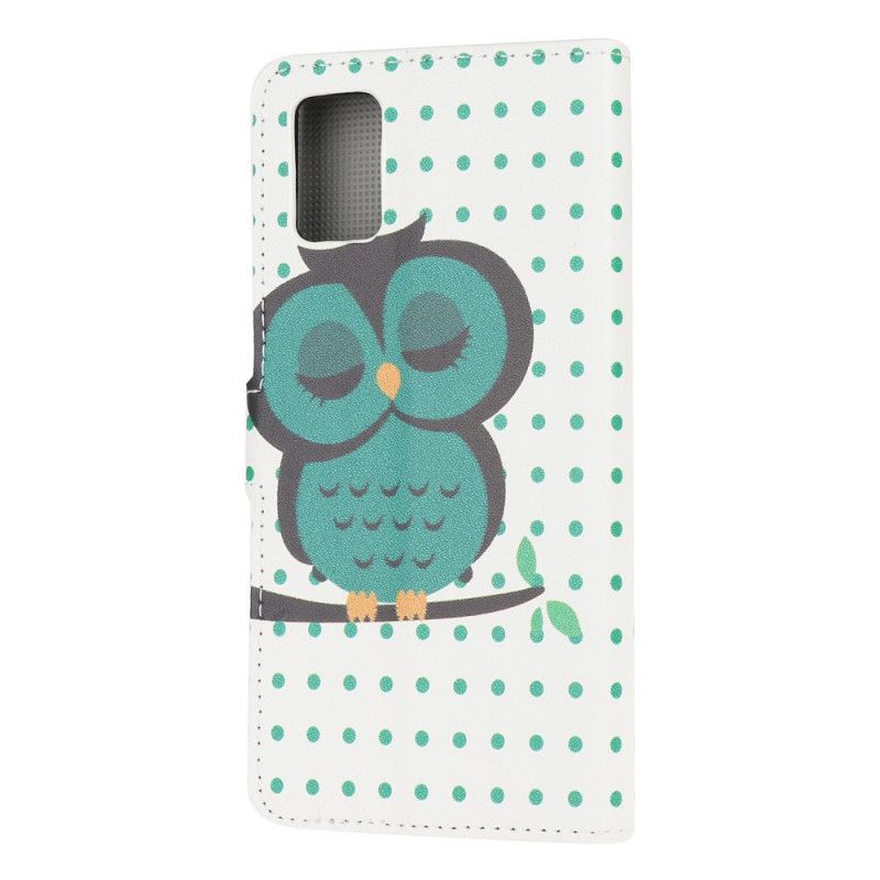 Leren Hoesje Samsung Galaxy S10 Lite Slapende Uil