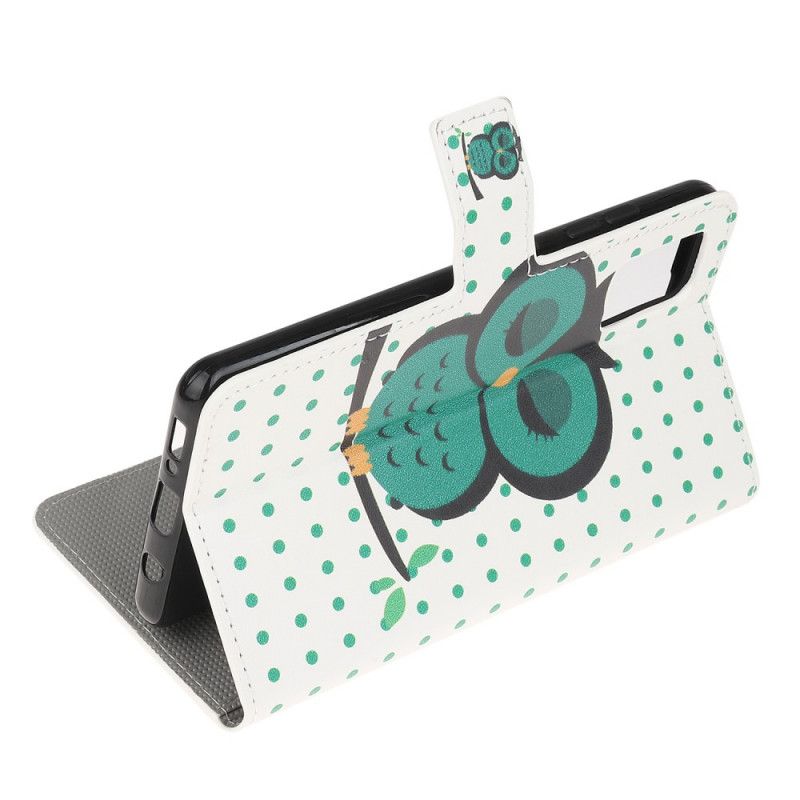 Leren Hoesje Samsung Galaxy S10 Lite Slapende Uil