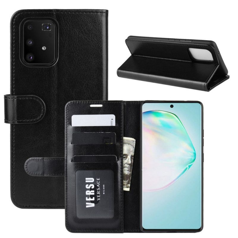 Leren Hoesje Samsung Galaxy S10 Lite Wit Zwart Telefoonhoesje Ultra Kunstleer