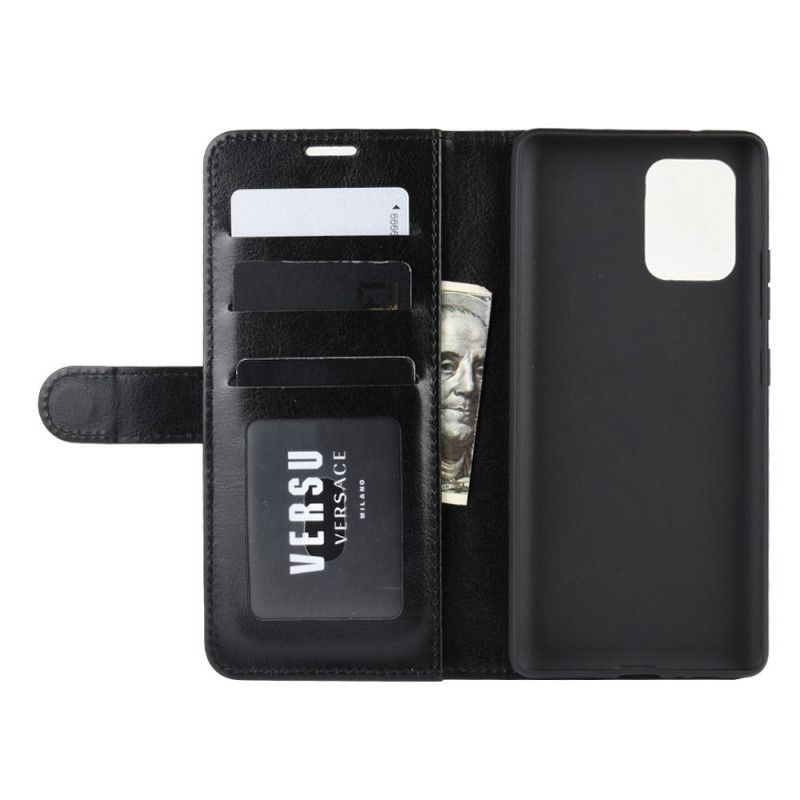 Leren Hoesje Samsung Galaxy S10 Lite Wit Zwart Telefoonhoesje Ultra Kunstleer